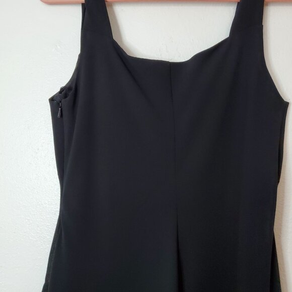 Black Dress Size 12 Cocktail Sleeveless Side Zip Draped Front Lined - Picture 5 of 11